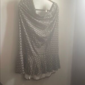 Chic Black and White Patterned Shawl